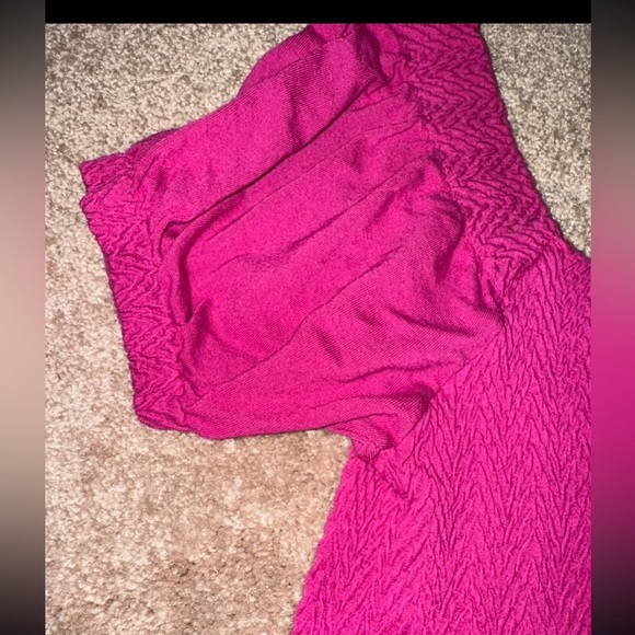 WOMENS AUTH J.J. BASICS SHORT SLEEVE JACQUARD KNIT DRESS NEW MAGENTA SZ M/L - Picture 6 of 6